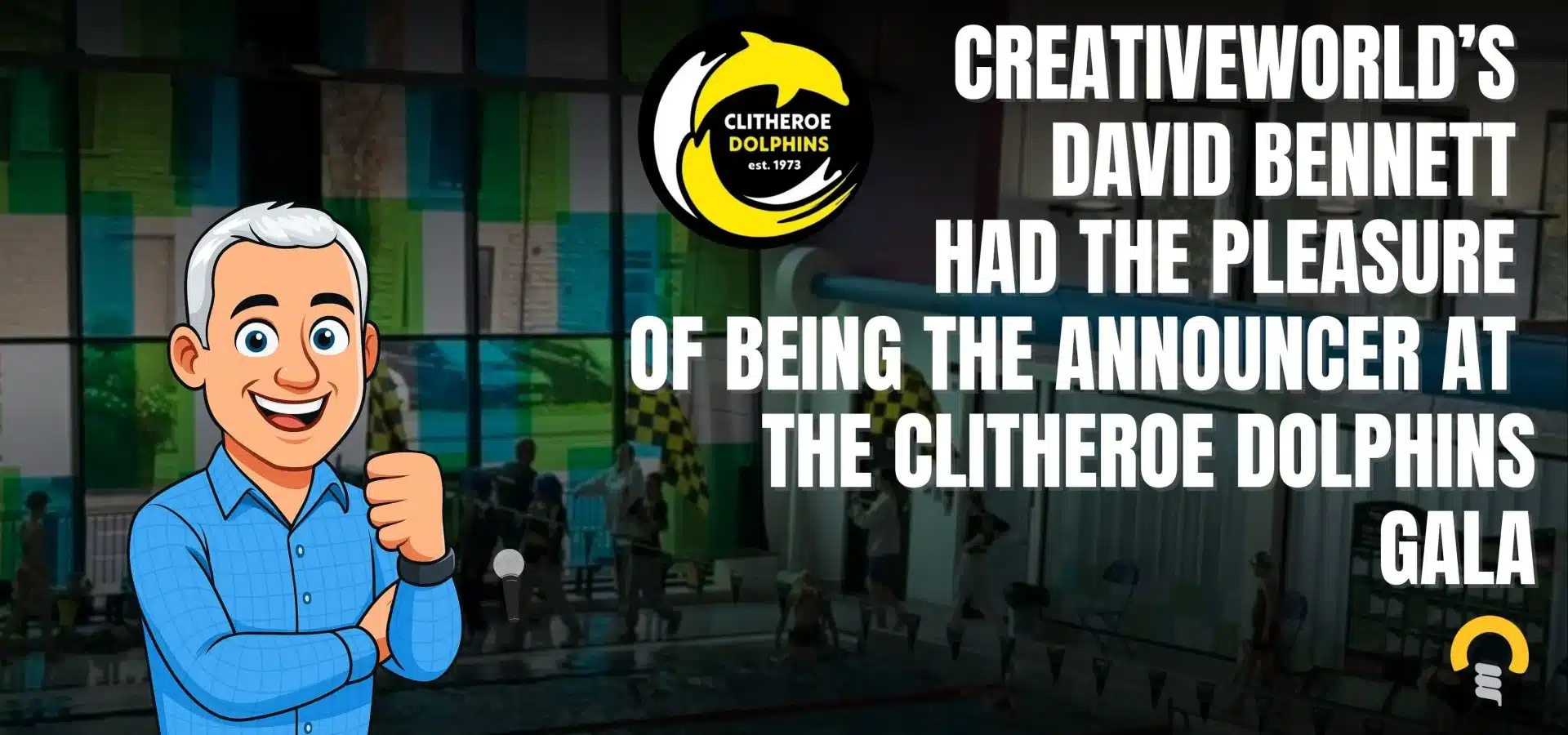 Dave Takes the Mic at the Local Swimming Gala